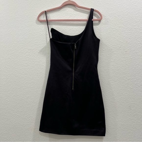 Betsey Johnson Little Black Dress One Shoulder Bodycon Minidress Holiday Party M - Picture 4 of 6